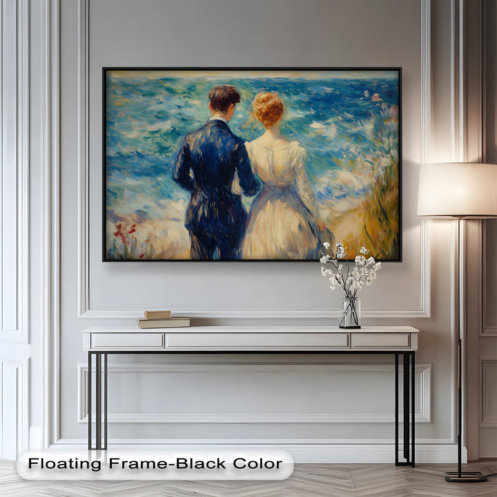 Lovers by the Sea – Romantic Impressionist Oil Painting