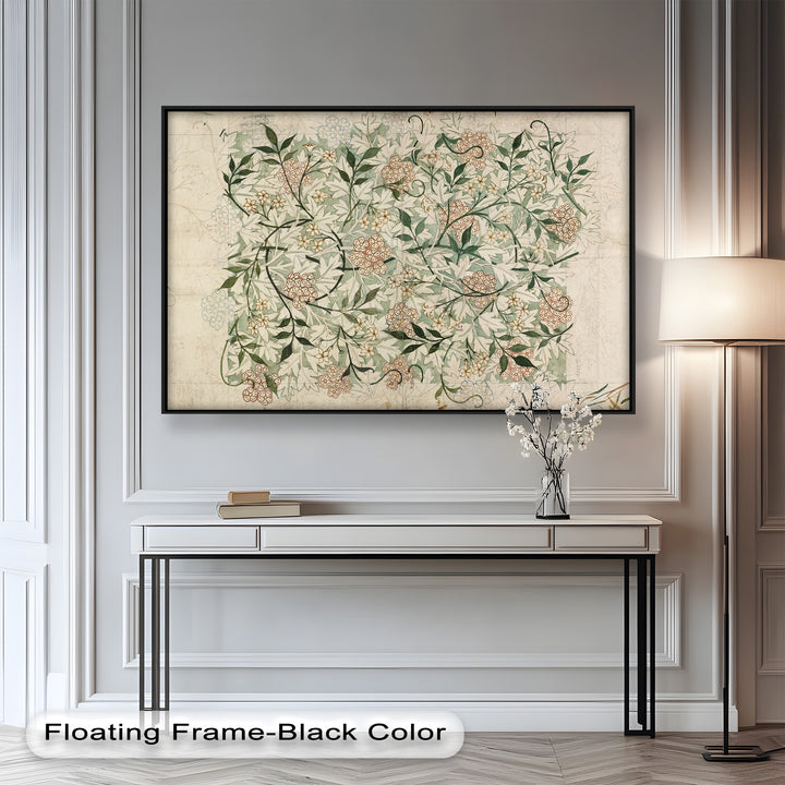Jasmine Pattern by William Morris – Framed Botanical Oil Painting
