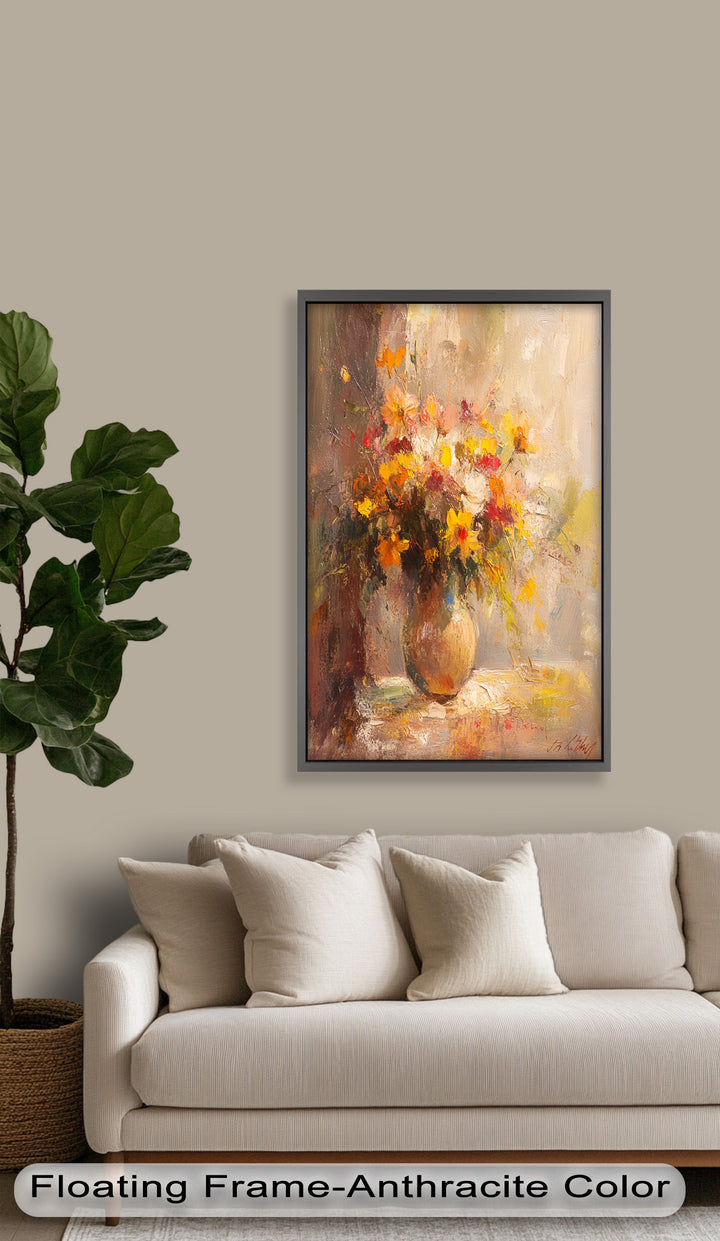 Sunlit Harmony – Vibrant Wildflower Still Life Flower Oil Painting