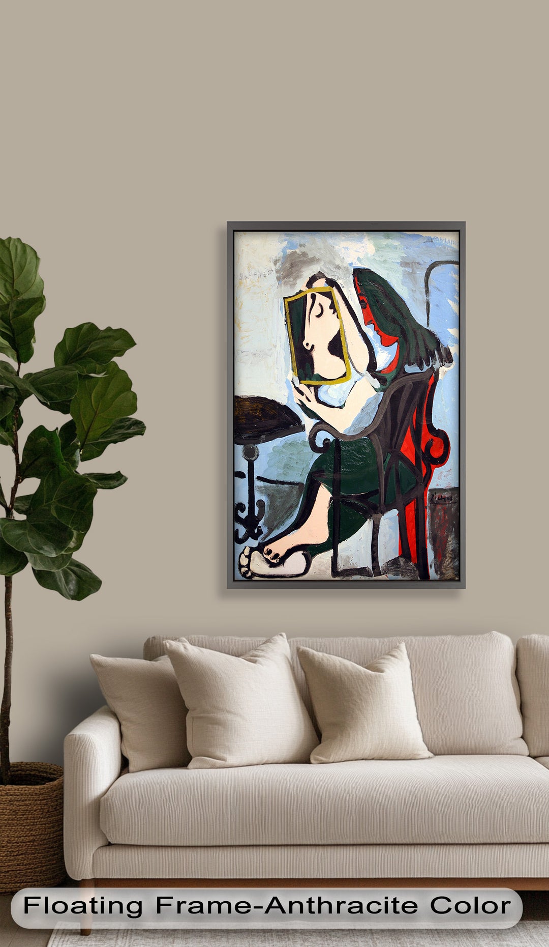 Reflexionen im Rahmen – Kubistisches Spiegelporträt Picasso Ölgemälde