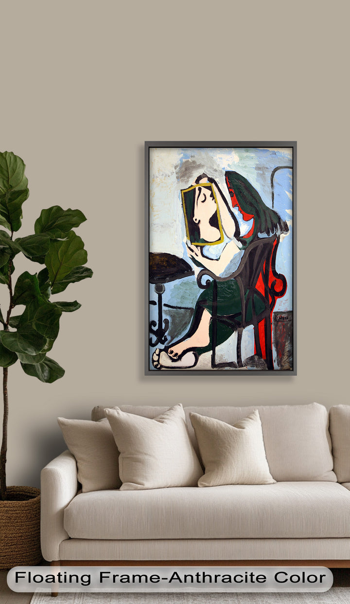Reflexionen im Rahmen – Kubistisches Spiegelporträt Picasso Ölgemälde