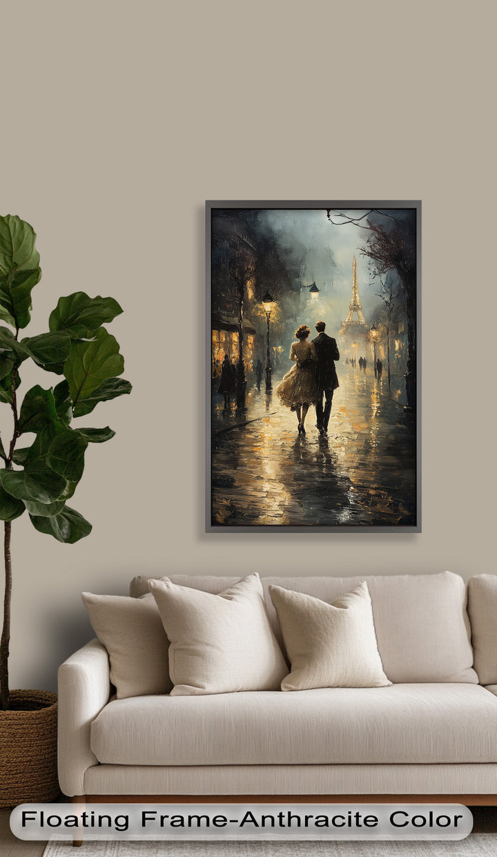 Romantic Couple in Evening Light - Love Oil Painting