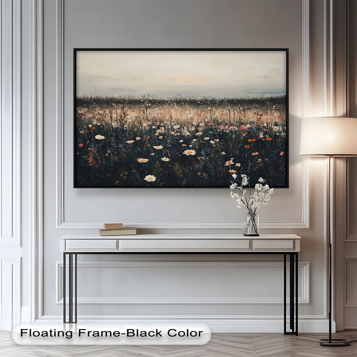 Wildflower Horizon – Framed Oil Painting