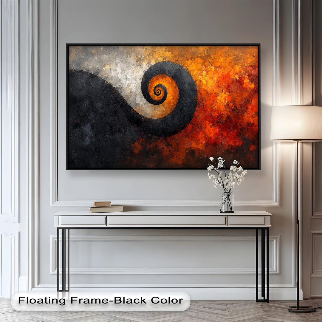 Autumn Swirl – Abstract Spiral Oil Painting