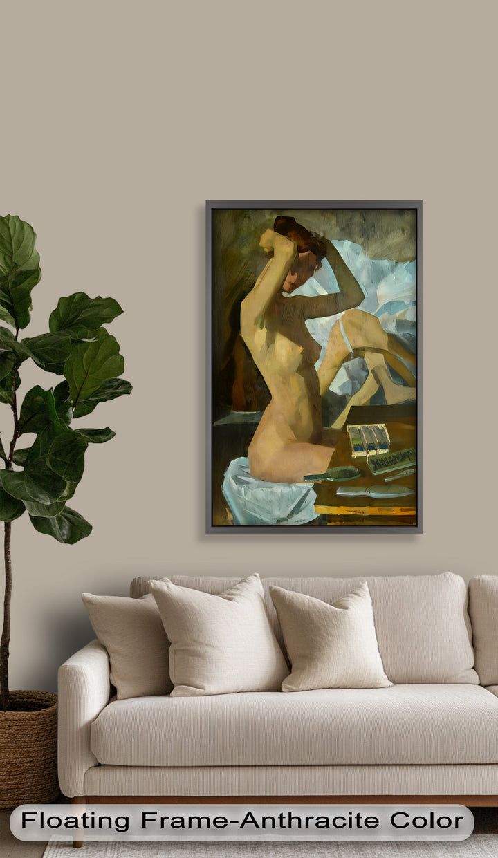 Muted Reverie – Figurative Nude Oil Painting in Earth Tones