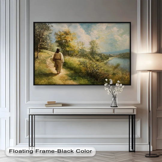 Jesus Walking on Path – Religious Oil Painting - MyPhotoStation