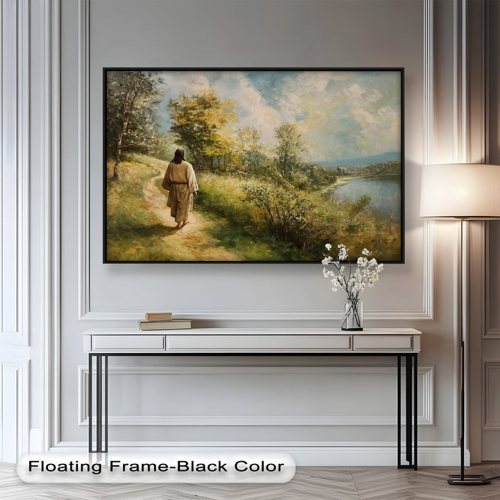 Jesus Walking on Path – Religious Oil Painting