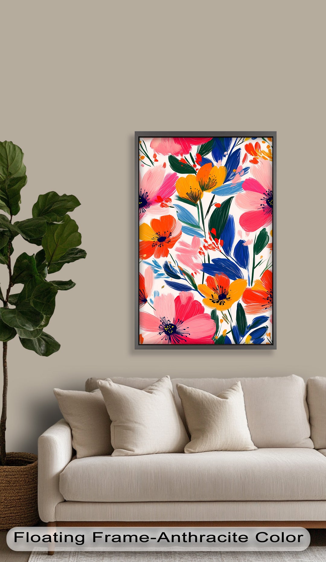 Joyful Bloom Burst – Lebendiges abstraktes Blumenölgemälde