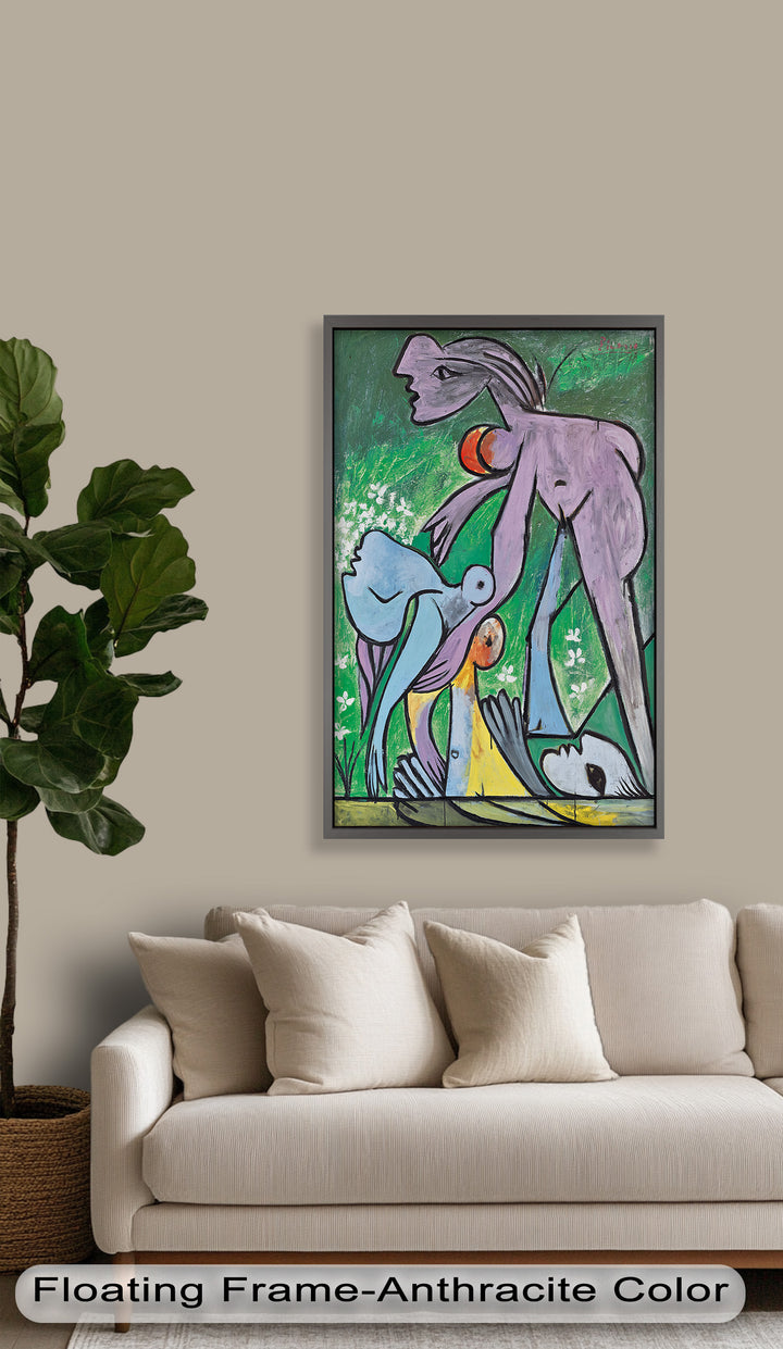 Reclining in Nature – Picasso-Inspired Abstract Nude Oil Painting
