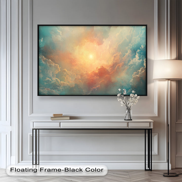 Abstract Sky and Sunlight – Framed Oil Painting