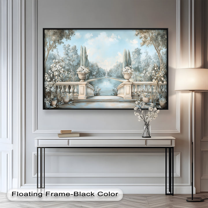 Tranquil Garden Terrace – Landscape Oil Painting
