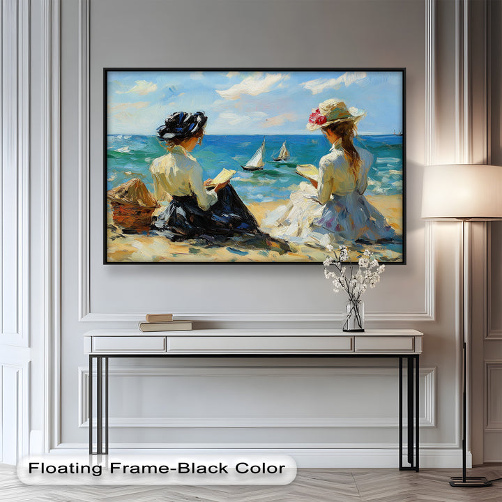 Seaside Serenity with Sailboats – Impressionist Oil Painting