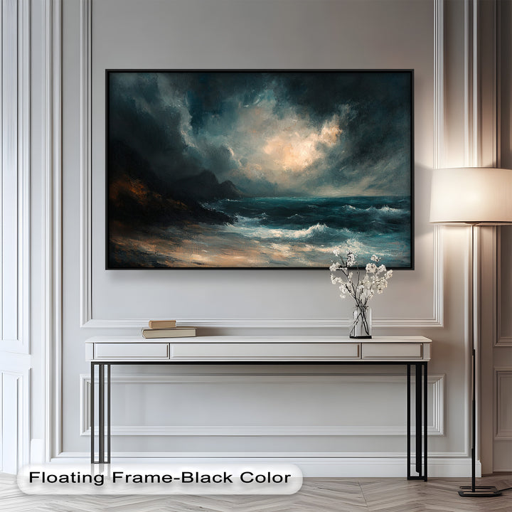 Ocean Wall Art - Stormy Coastline Seascape Oil Painting