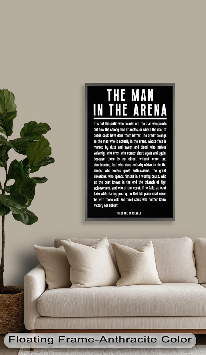 The Man in the Arena – Typography Oil Painting - MyPhotoStation
