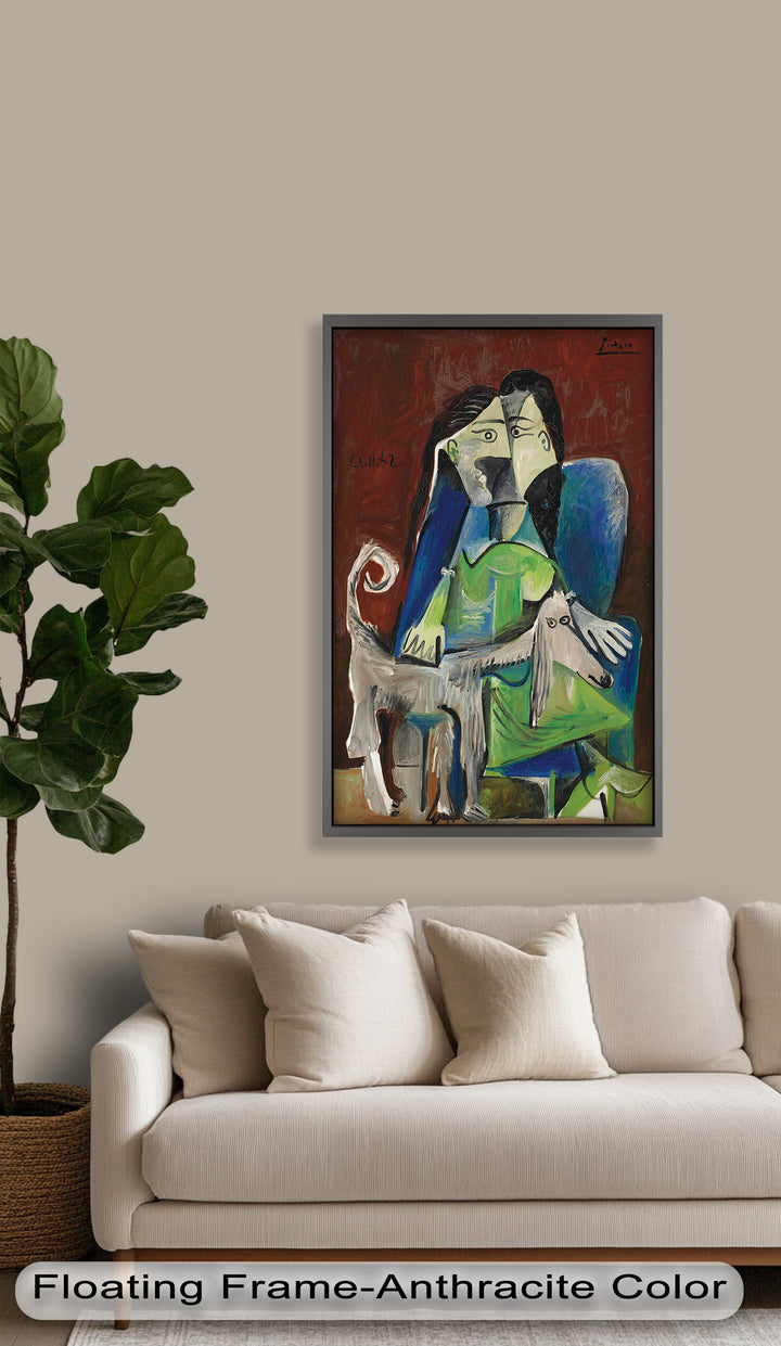 Woman with Afghan Hound – Picasso Oil Painting