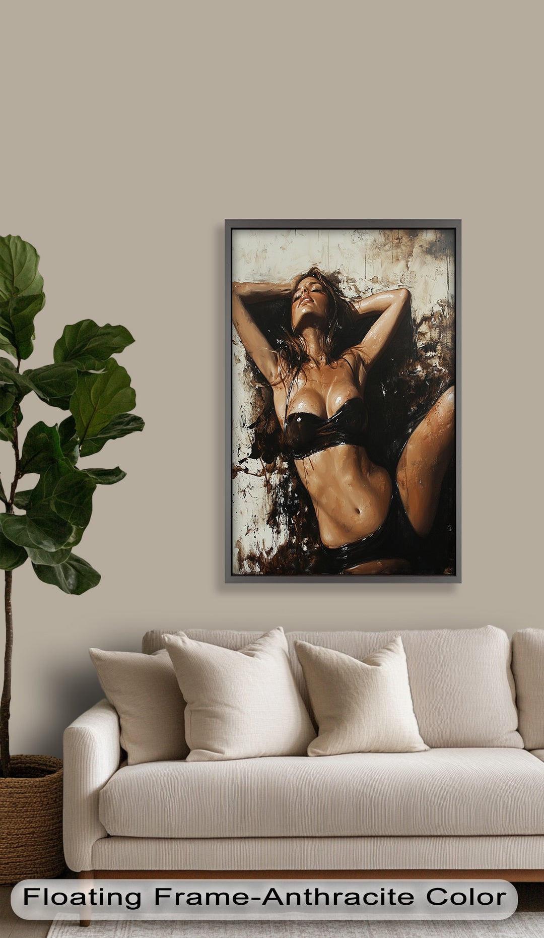 Sun-Drenched Muse - Female Portrait in Abstract Oil Painting