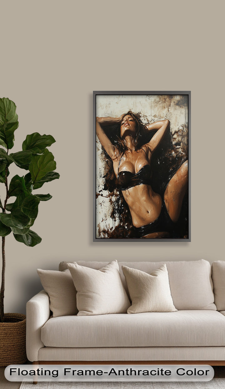 Sun-Drenched Muse - Female Portrait in Abstract Oil Painting