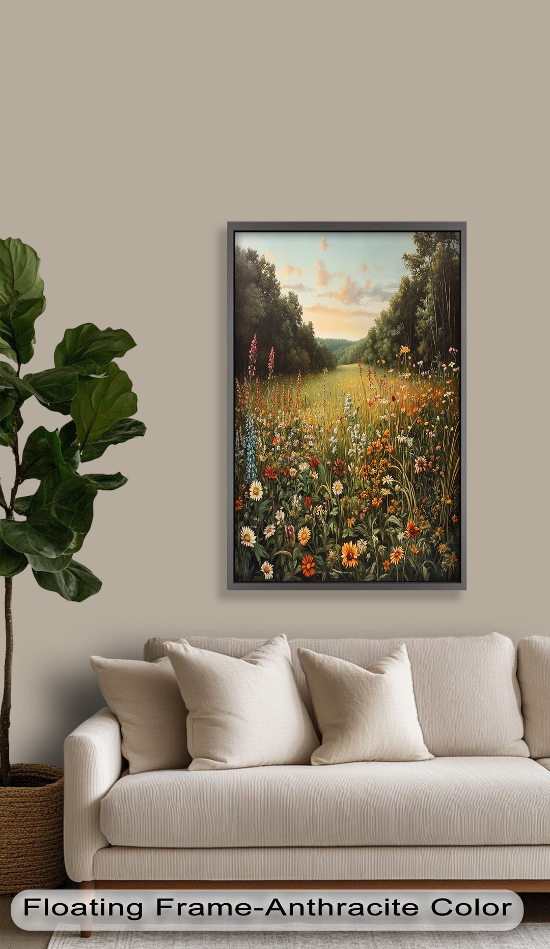 Whispers of Meadow Bloom – Colorful Wildflower Field Oil Painting
