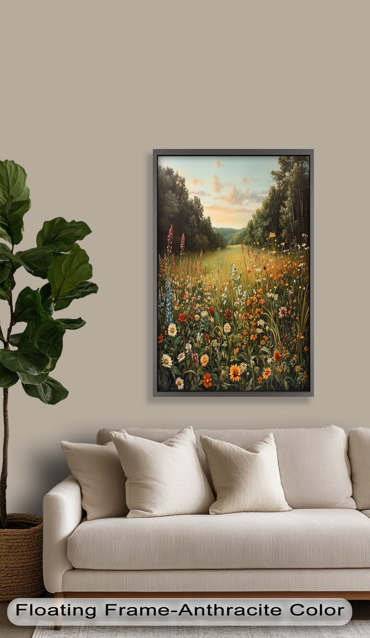 Whispers of Meadow Bloom – Colorful Wildflower Field Oil Painting