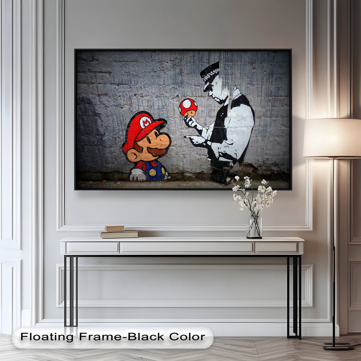Mario Meets the Law – Banksy Oil Painting