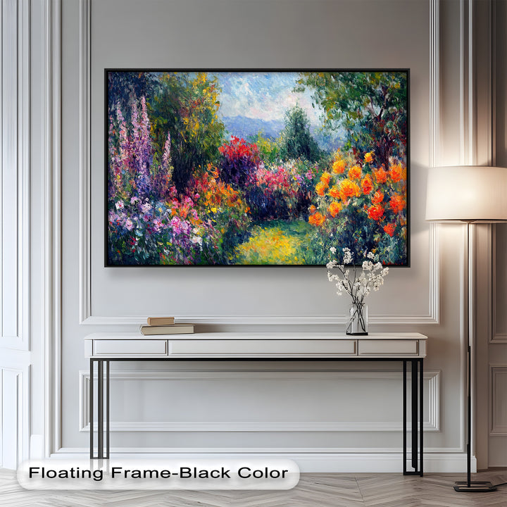 Sunlit Garden in Full Bloom – Impressionist Floral Oil Painting