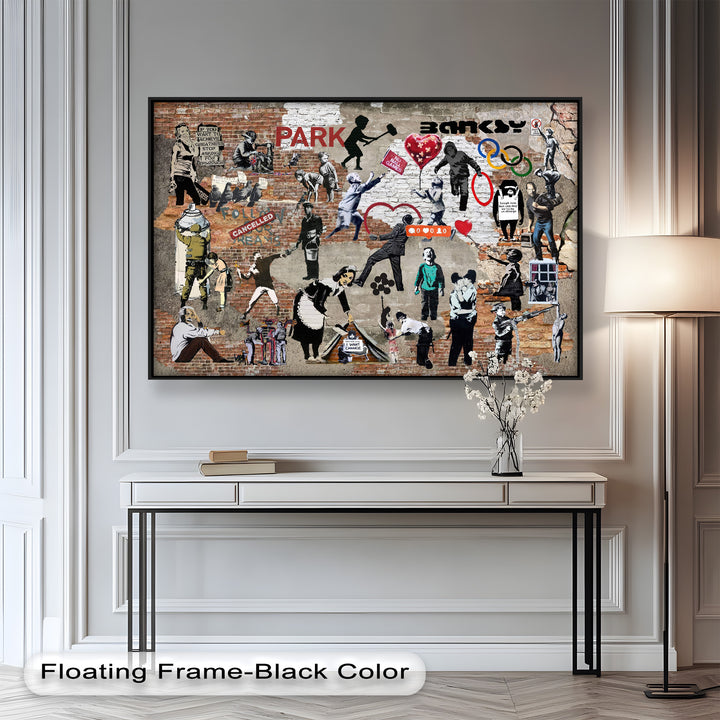 Voices on the Wall – Iconic Banksy Collage Oil Painting
