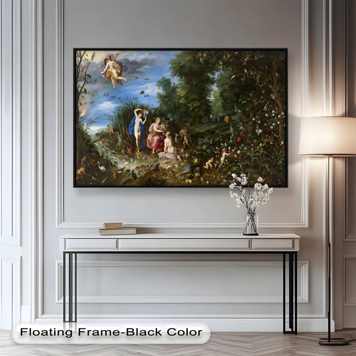 The Garden of Earthly Light – Mythological Forest Scene Oil Painting
