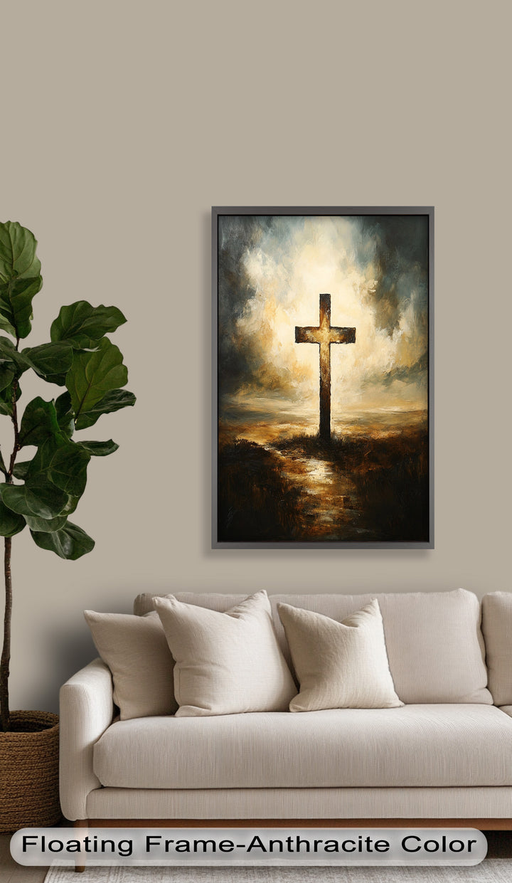 Licht der Erlösung – Christliches Kreuz Ölgemälde