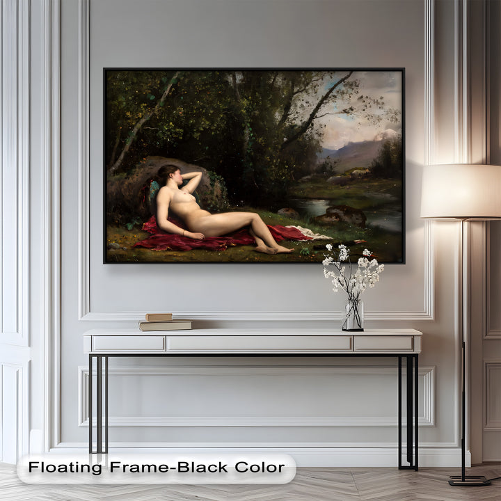 Reclining Diana – Classical Goddess in Nature Renaissance Oil Painting