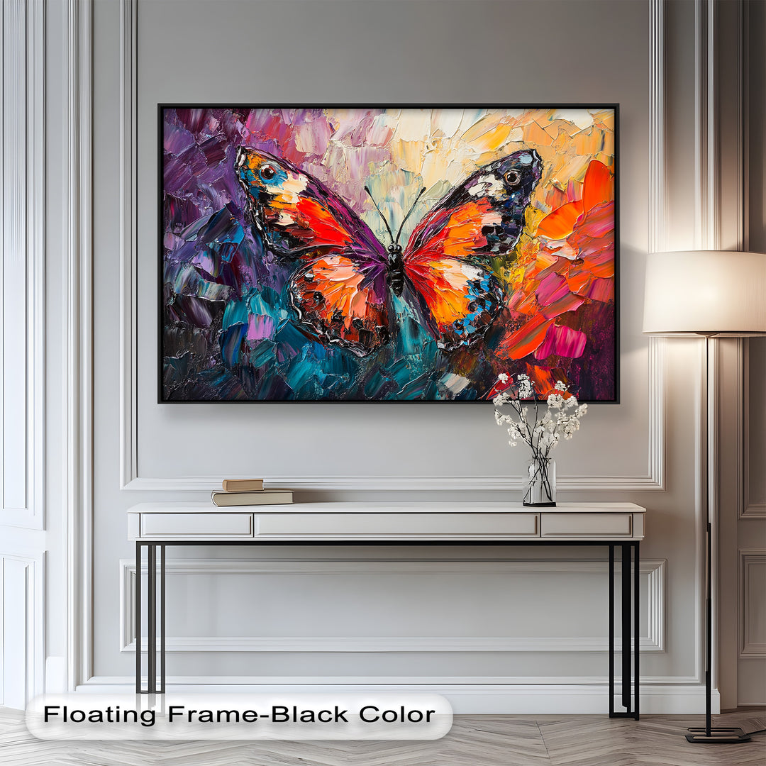 Radiant Butterfly in Blooming Spectrum - Animal Oil Painting