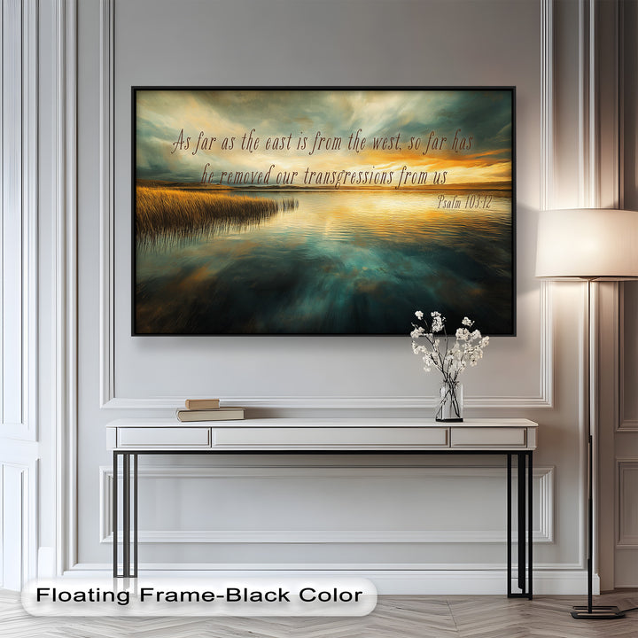 Biblical-inspired painting of Jesus amidst the waves.
