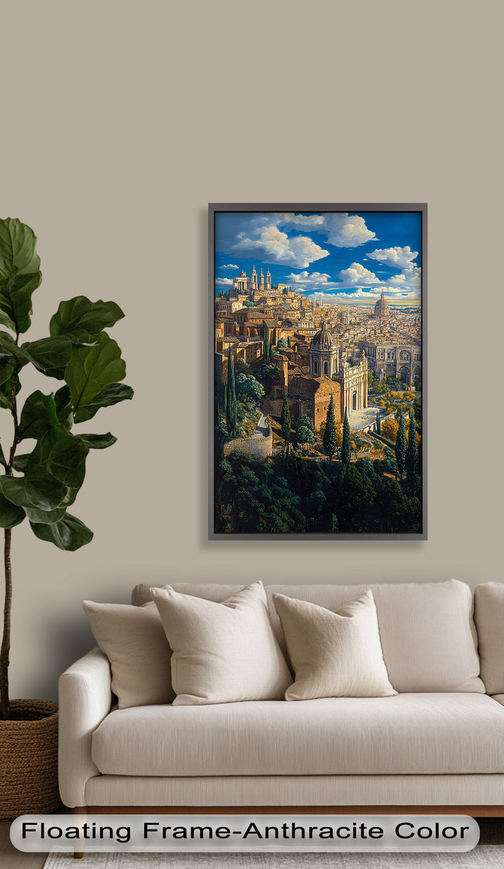 Sunlit Heights of Rome – Classical Cityscape Renaissance Oil Painting