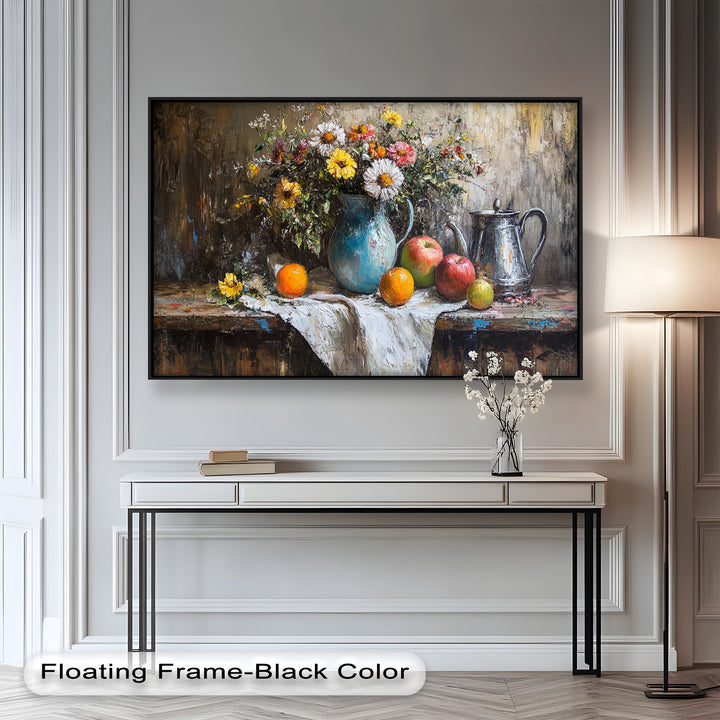 Vintage Floral & Fruit  – Still Life Art Oil Painting