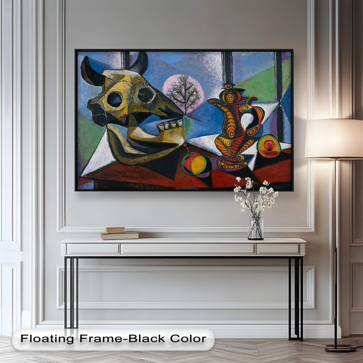 Stillleben mit Totenkopf und Krug – Symbolisches kubistisches Picasso-Ölgemälde