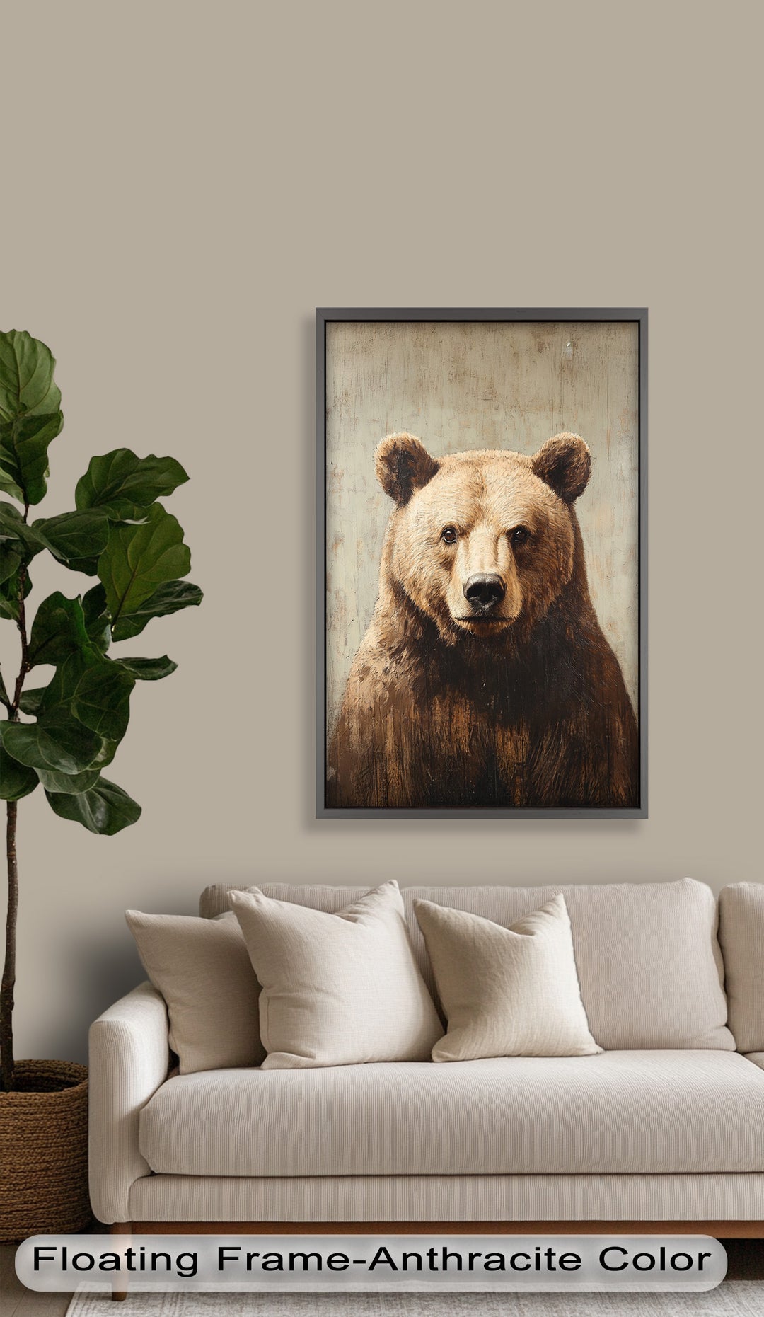Brown Bear Portrait - Animal Oil Painting