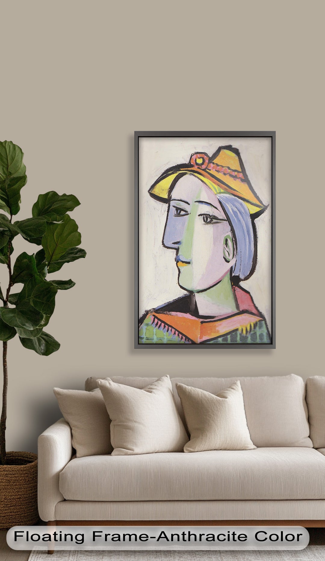 Tranquil Gaze – Picasso-Inspired Side Profile Oil Painting