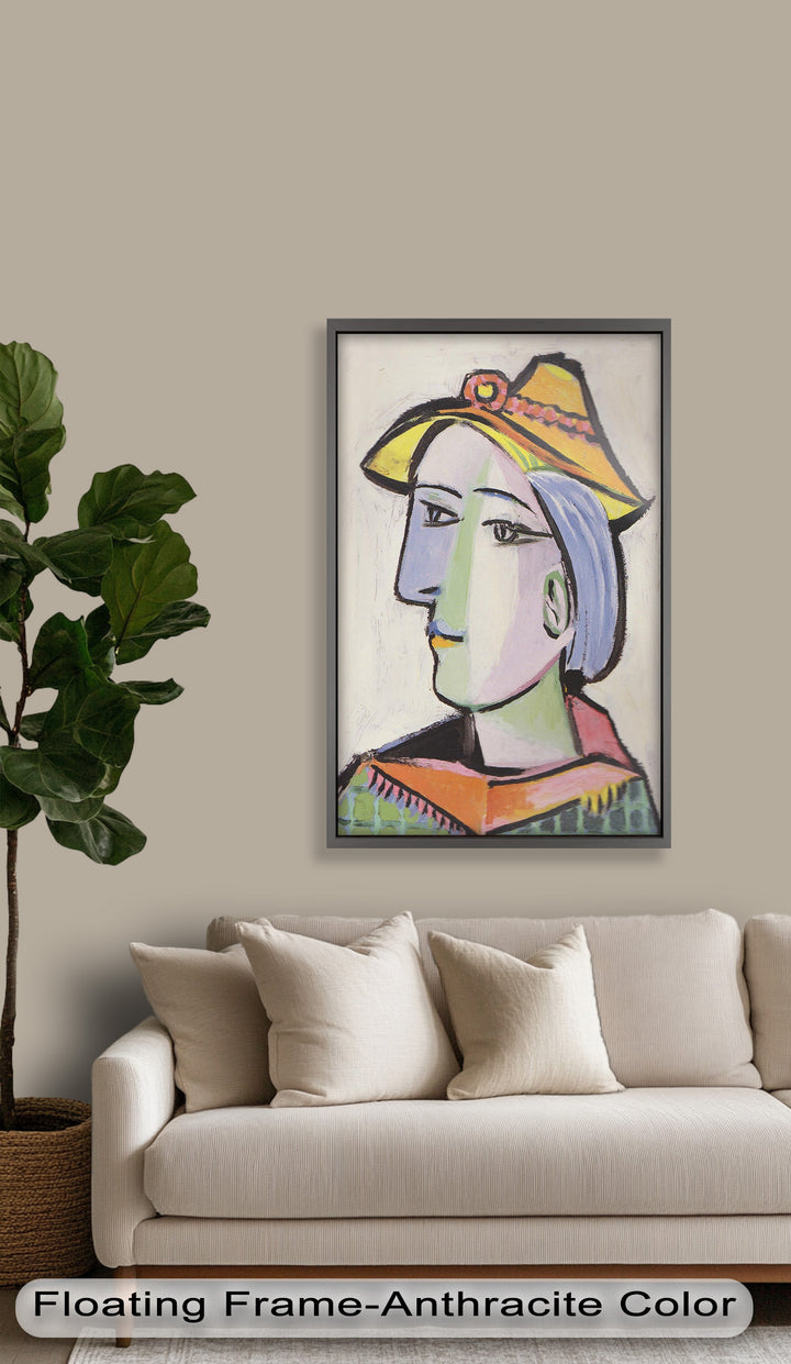 Tranquil Gaze – Picasso-Inspired Side Profile Oil Painting