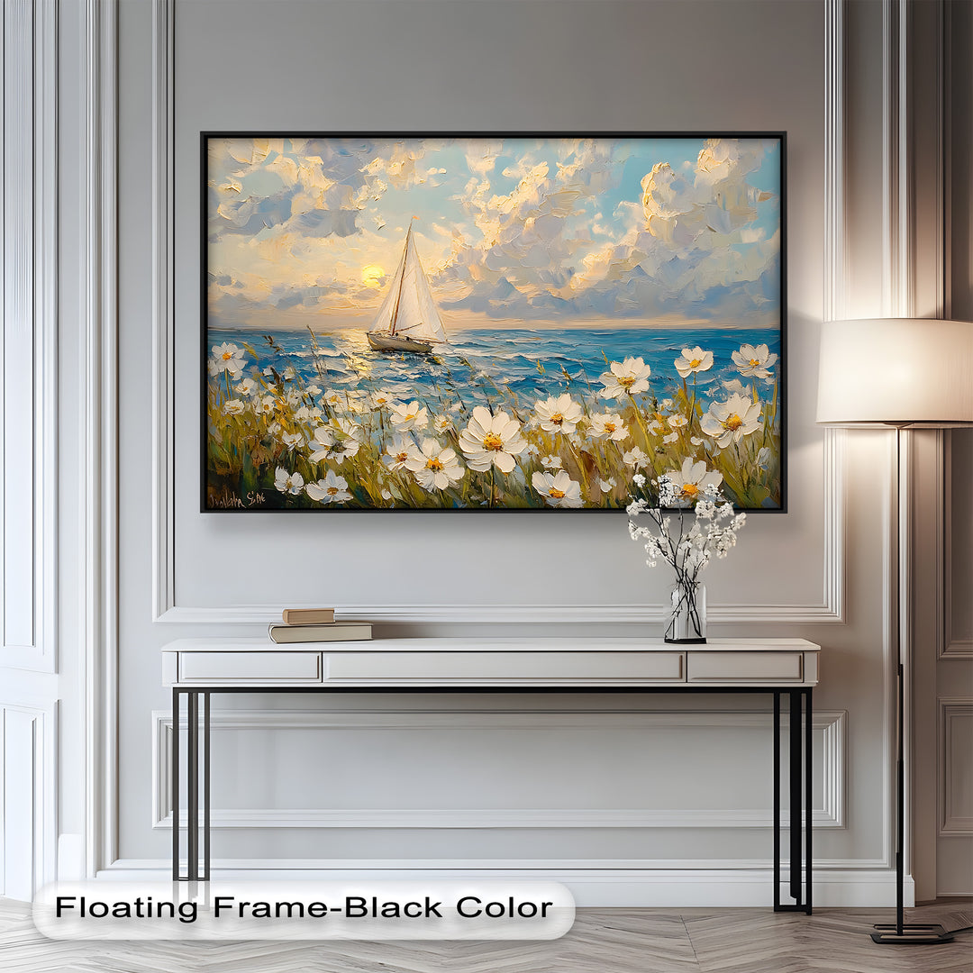 Sailing into Serenity – Framed Oil Painting