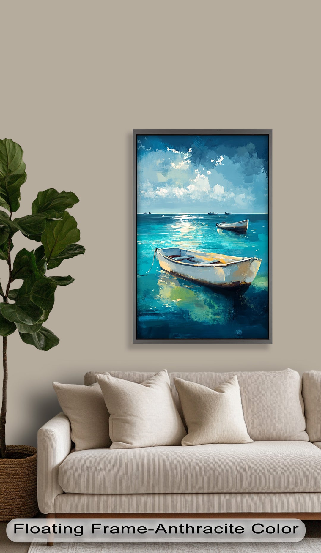 Still Waters at Sea – Boat Oil Painting