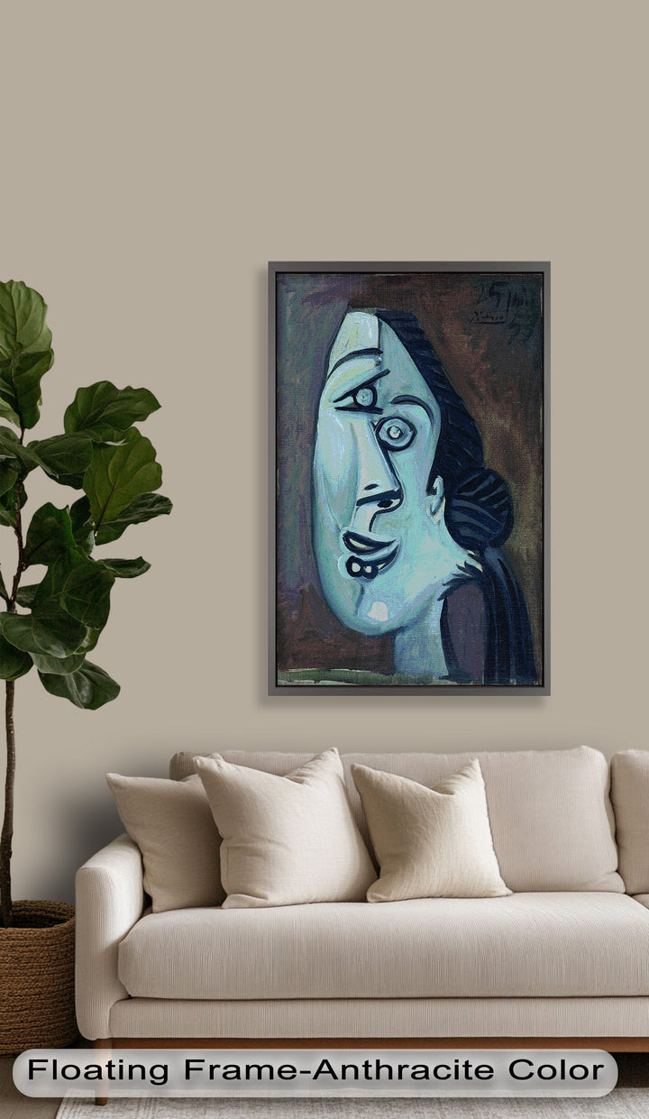 Twilight Reflections – Blue Cubist Woman Picasso Oil Painting