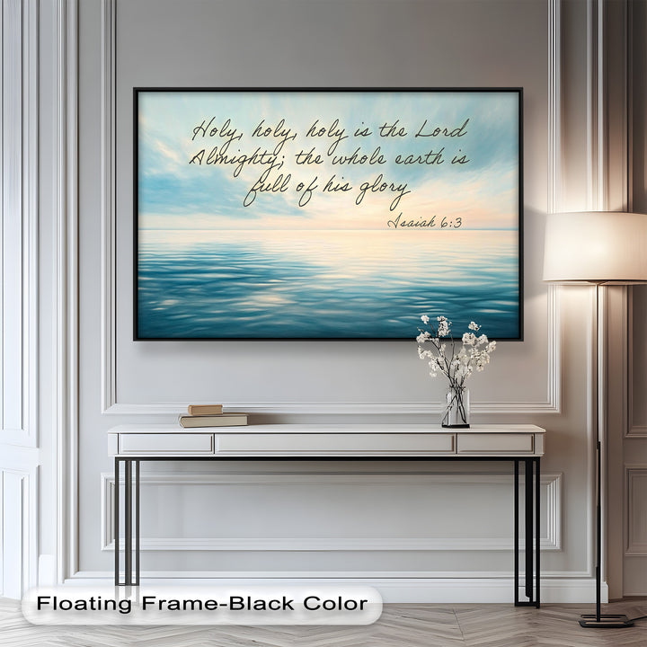 Sacred Serenity – Scripture-Inspired Artwork with Isaiah 6:3
