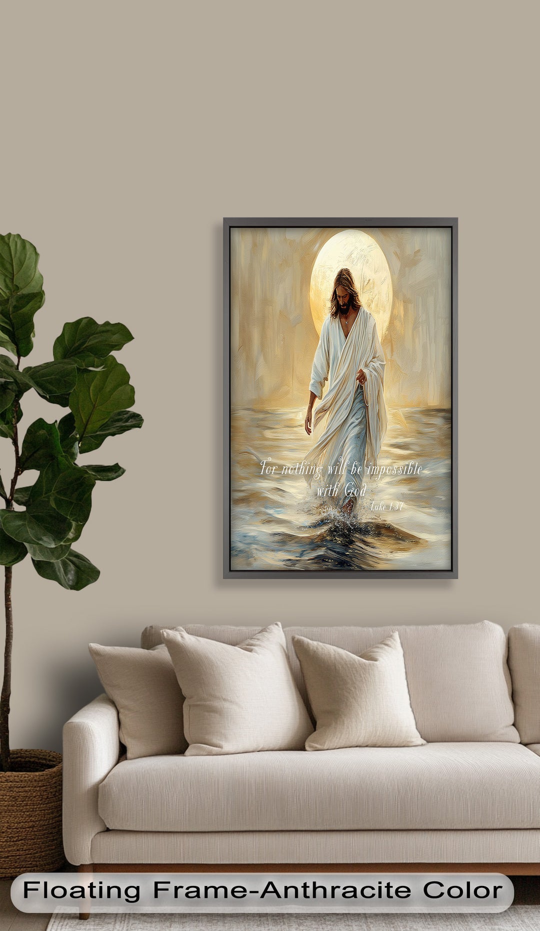 Luke 1:37 – Nothing Is Impossible Bible Verse Oil Painting