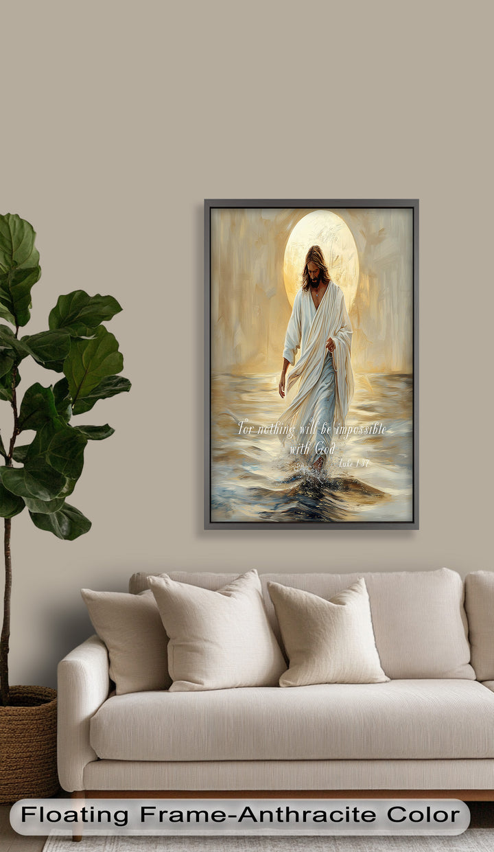 Luke 1:37 – Nothing Is Impossible Bible Verse Oil Painting