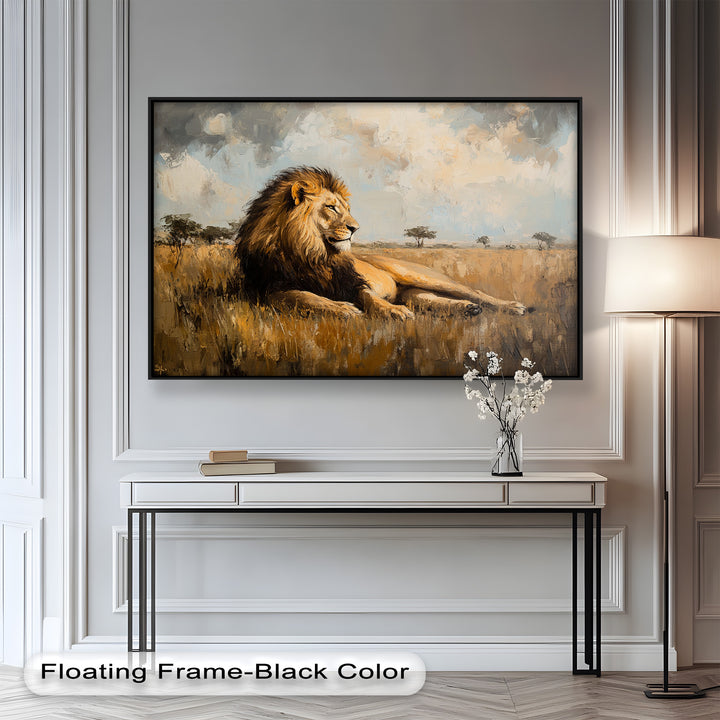 Majestic Serengeti King – Regal Lion Oil Painting
