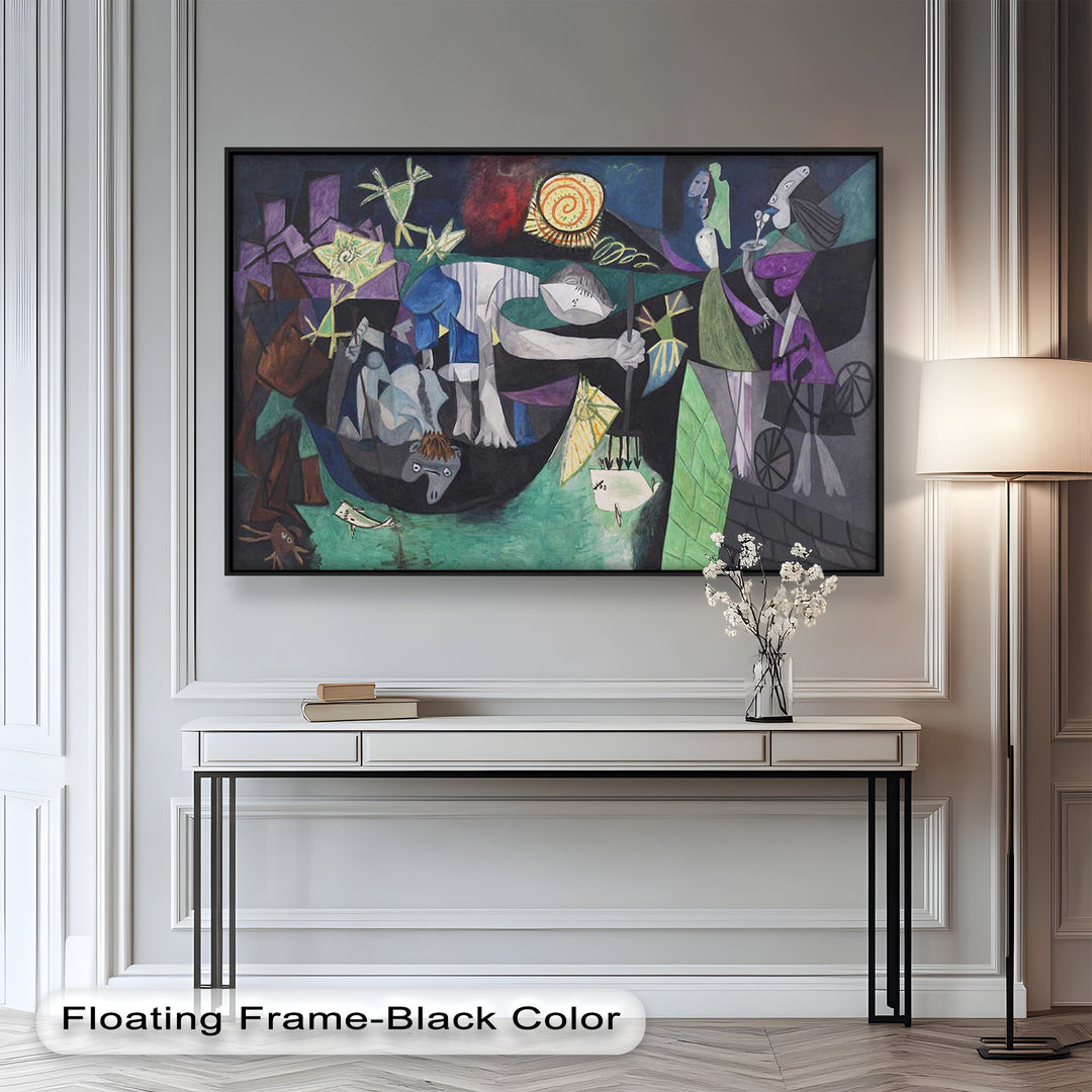 The Spiral Sun – Dynamic Surrealist Tableau Picasso Oil Painting