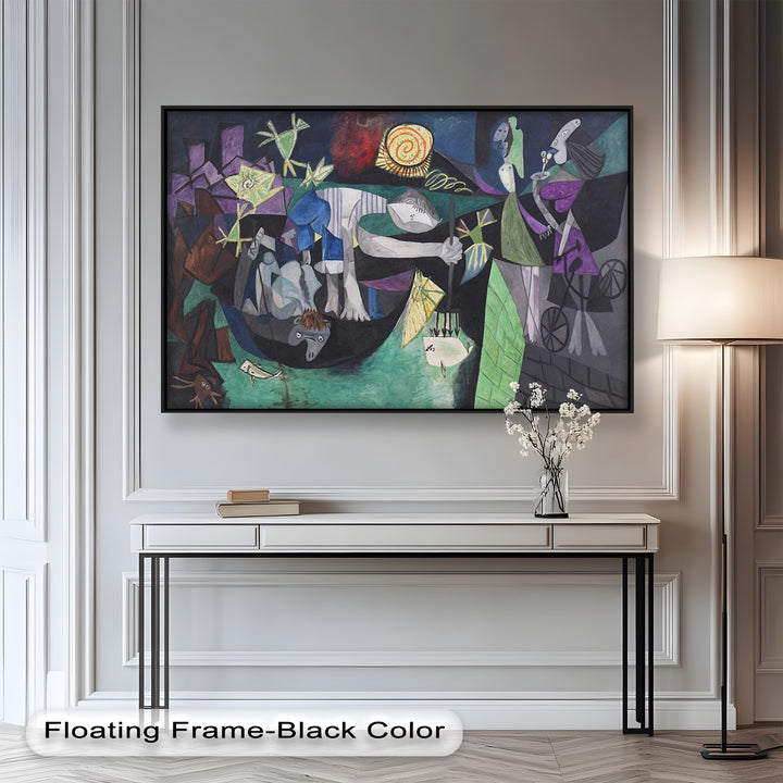 The Spiral Sun – Dynamic Surrealist Tableau Picasso Oil Painting