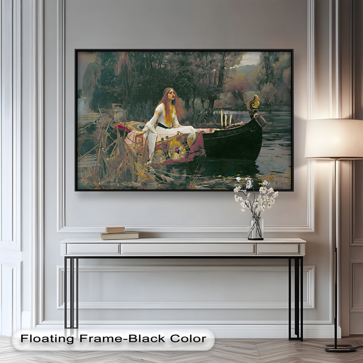 The Lady of Shalott – Romantic River Journey Historic Oil Painting