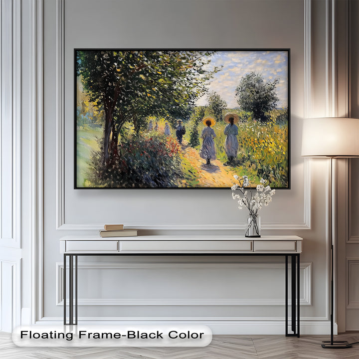 Afternoon Stroll – Sun-Dappled Garden Walk Oil Painting