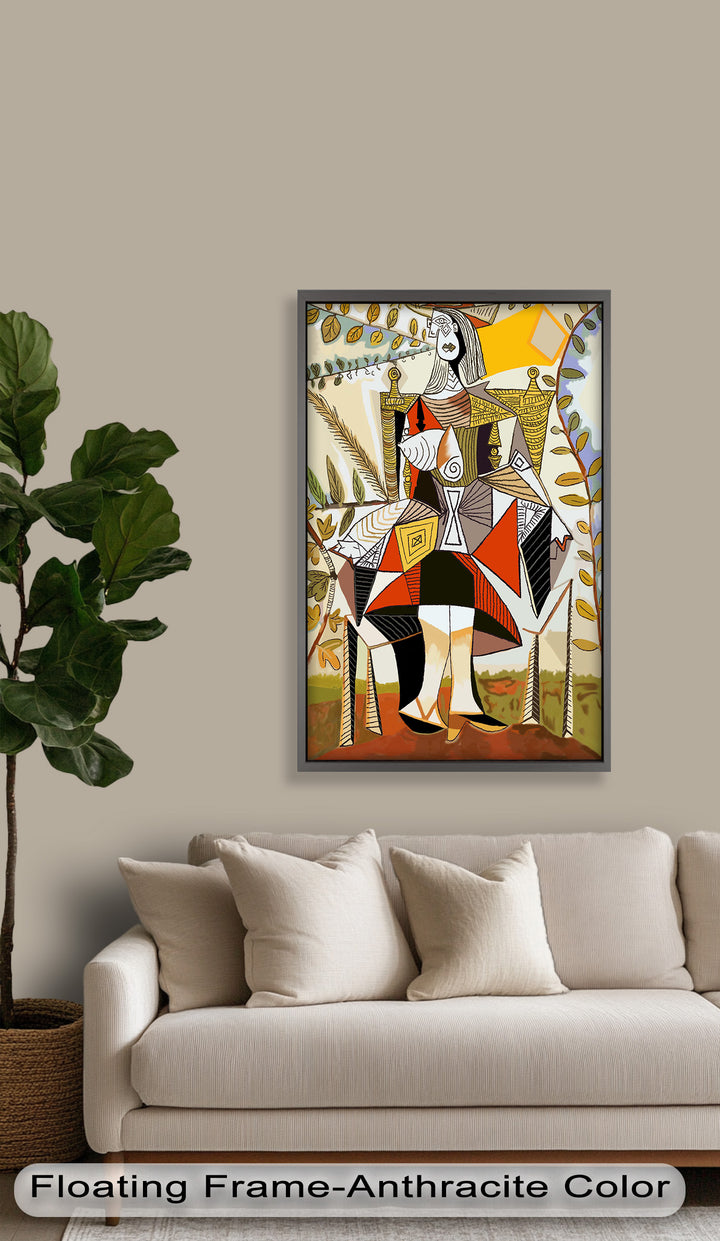 Queen Among Leaves – Picasso Style Cubist Oil Painting