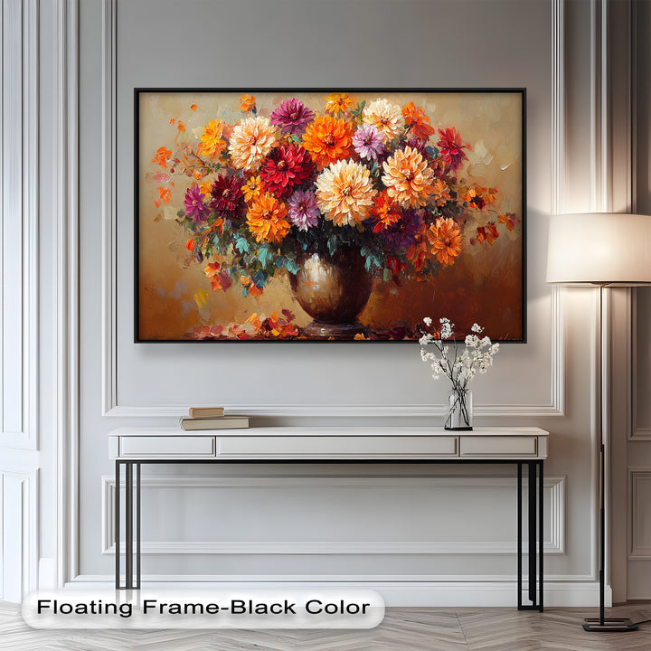 Dahlia Bouquet Wall Art – Still Life Oil Paintings